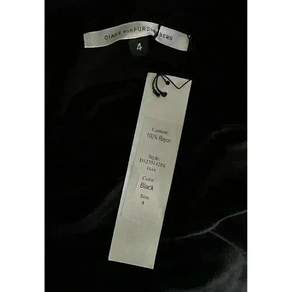 Diane Von Furstenberg Womens Sleeveless Cowl Neck Dress NWT Black Size 4 - Picture 3 of 5